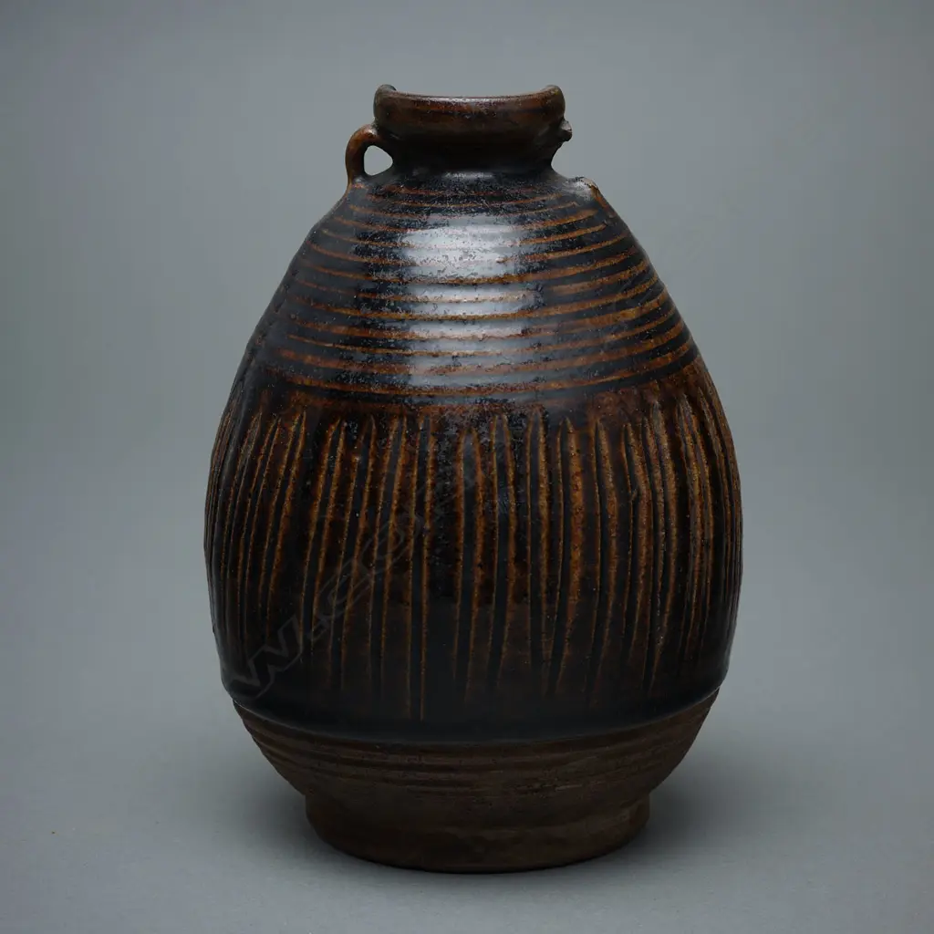 Stoneware bottle – Sukothai - 15thC, Image 1++
